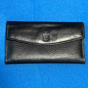 Capezio USA Vintage‎ Black Leather Checkbook Wallet 7" x 4"
